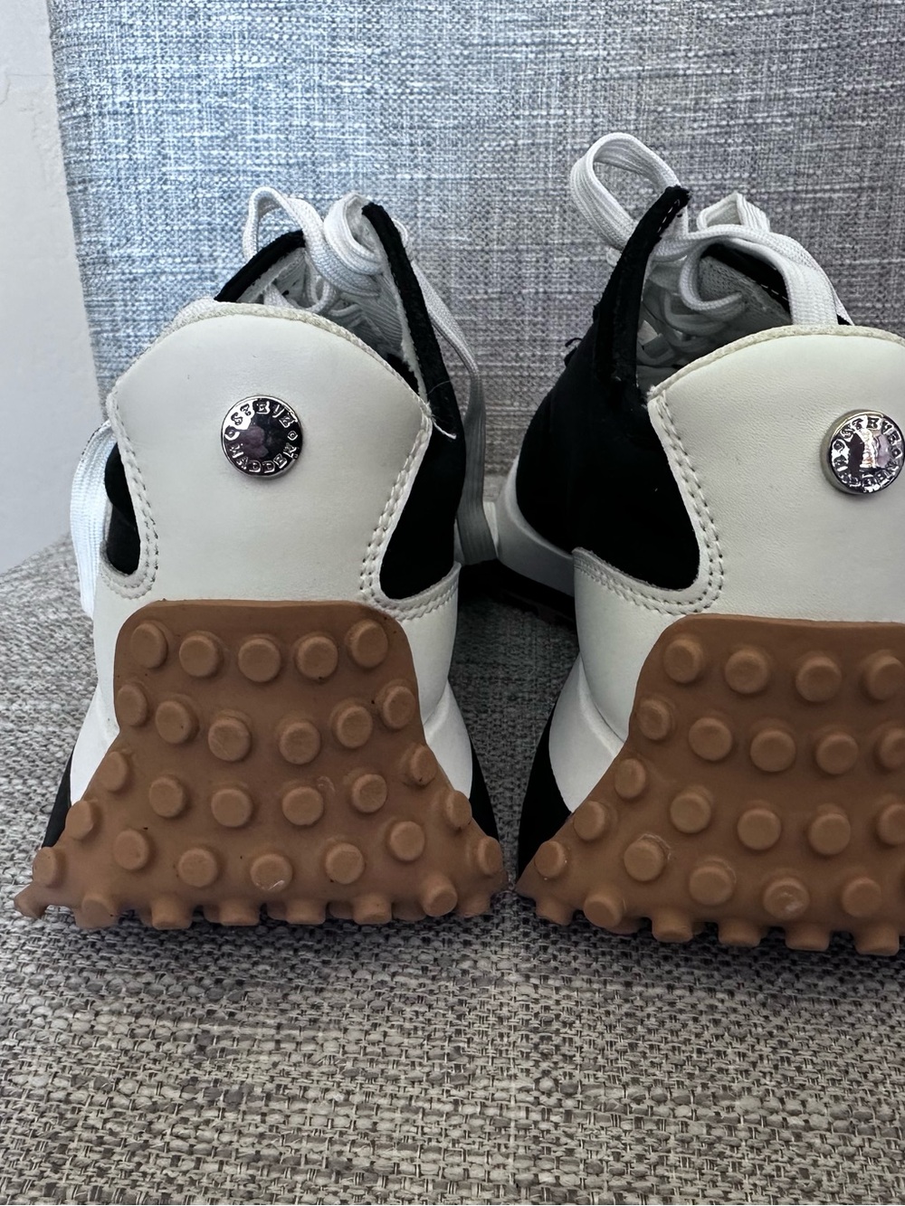 Women’s Black and White Steve Madden Athletic Sneakers - Casual Retro Runner - Picture 4 of 6